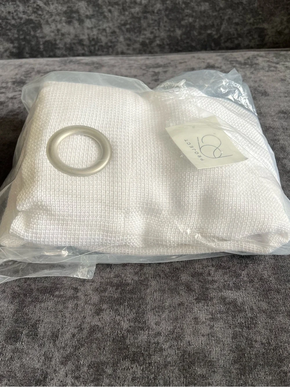 NWT Project 62 Luster Basket Weave Light Filtering Curtain Panel- Cream 63”x50”